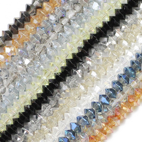 JHNBY-perles en cristal autrichien, en forme de vaisseau spatial, 4x6MM, 100 pièces, couleur AB, Double Bicone, ample, pour fabrication de bracelets et de bijoux, bricolage ► Photo 1/6