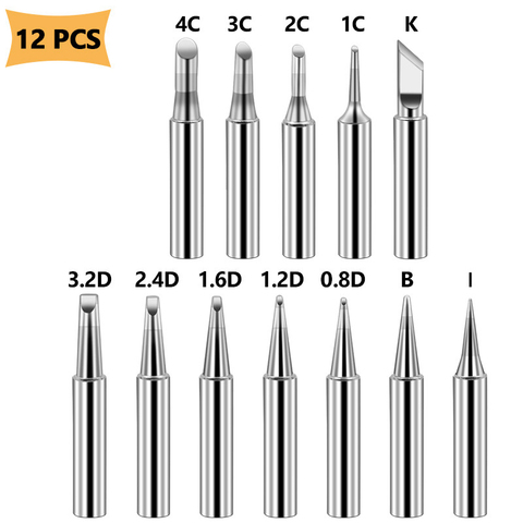 Têtes de soudage en cuivre, ensemble de pointes de fer à souder 900M, outils BGA pour station de soudage Hakko Atten Quick Saike Kada Aoyue 12 pièces/10 pièces ► Photo 1/6