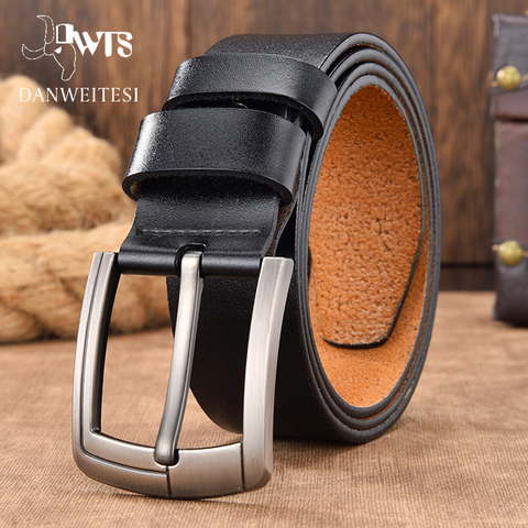 [DWTS] – Ceinture de luxe en cuir véritable avec boucle ardillon pour homme, style vintage, pour jeans, livraison gratuite ► Photo 1/6