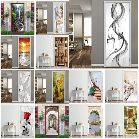 3D stéréo papillon porte autocollants pour salon chambre renouveler décalcomanie auto-adhésif amovible vin armoire décor à la maison papier peint ► Photo 1/6