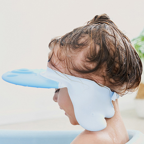 Bonnet de shampoing ajustable, Protection pour les oreilles des nouveau-nés, des bébés et des enfants, visière de bain, couvre-tête, poulpe mignon ► Photo 1/6