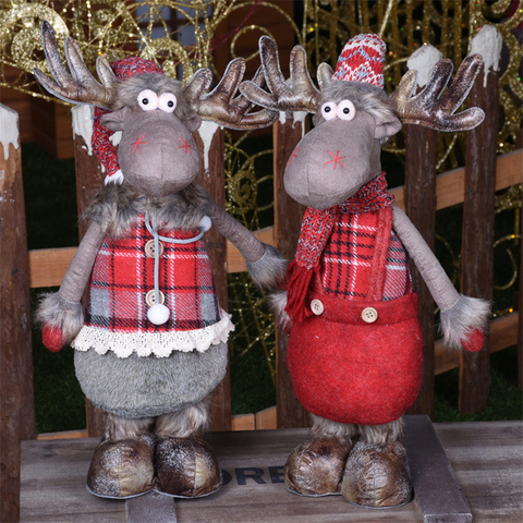 Navidad Figurine ornements cadeau de noël pour enfant noël Elk poupée décorations de noël pour la maison renne ► Photo 1/6