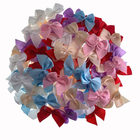 50 pièces à la main Mini ruban de Satin arcs pour noël arcs cadeau artisanat fête de mariage couture bricolage décorations ► Photo 1/1