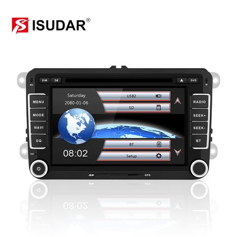 Lecteur Multimédia de Voiture Isudar 2 din DVD de voiture pour VW/Volkswagen/Golf/Polo/Tiguan/Passat/b7/b6/SEAT/leon/Skoda/Octavia Radio GPS DAB ► Photo 1/6