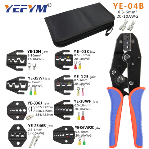 YEFYM – pince à sertir YE-04B, outils de serrage de câble, prise/tube/isolé/terminaux coaxiaux, Kit multifonctionnel en acier au carbone ► Photo 1/6