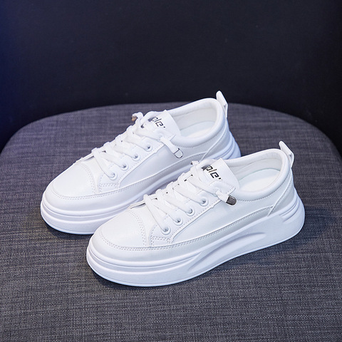 2022 mode baskets femmes chaussures jeunes dames chaussures décontractées femme baskets marque femme blanc chaussures semelle épaisse 3cm A2375 ► Photo 1/6
