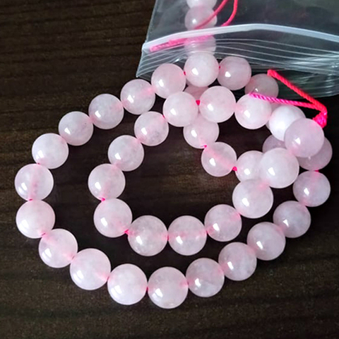 FLTMRH – perles de pierre en cristal de Quartz Rose, taille au choix 4 6 8 10 12 14MM, pour la fabrication de bijoux ► Photo 1/1