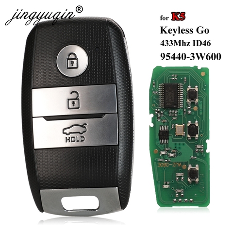 Jingyuqin clé à distance intelligente sans clé pour KIA K5 KX3 Sportage Sorento P/N 95440-3W600 433Mhz ID46 Pcf7952 contrôle Fob ► Photo 1/5