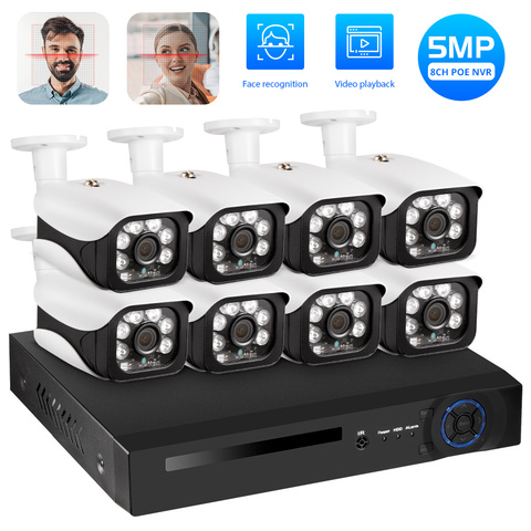 KERUI 8CH 5MP sans fil NVR POE système de caméra de sécurité en plein air IR-CUT CCTV vidéo Surveillance enregistreur vidéo Kit ► Photo 1/6