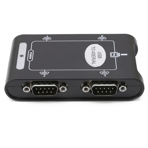 Connecteurs de contrôleur 9 broches RS232 USB 2.0 à 4 ports série DB9 COM, Hub adaptateur ► Photo 1/6