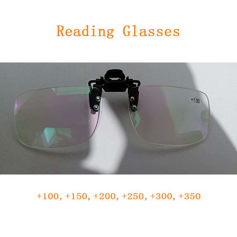 Pince sur lunettes de lecture loupe femmes hommes sans monture presbytie lunettes Clips lentille vieil homme cadeau + 1.0,+ 1.5,+ 2.0,+ 2.5,+ 3.0,+ 3.5, +, + ► Photo 1/6