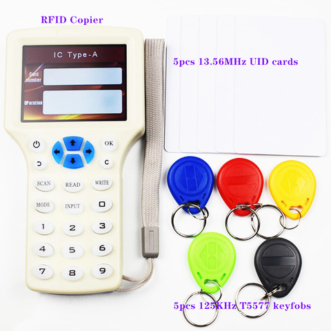 Lecteur RFID anglais 10 fréquences IC/ID avec câble USB pour cartes 125Khz 13.56Mhz, copieur d'écran LCD ► Photo 1/1