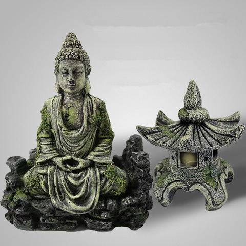 2 styles, décor d'aquarium | Décor de bouddha ancien, de phare de bouddha, Statue pour Aquarium, accessoires décoratifs d'aquarium ► Photo 1/6