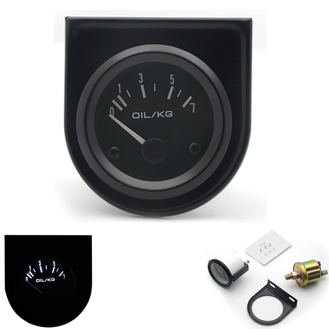 Manomètre analogique universel pour voiture, 2 pouces, 52mm, 0-7KG, LED blanches ► Photo 1/6