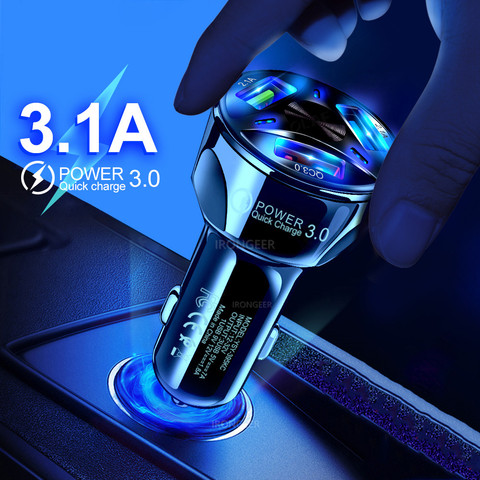 30W 3A chargeur de voiture Charge rapide 3.0 4.0 universel 3 Port USB adaptateur de Charge rapide pour iPhone Samsung Xiaomi téléphone portable dans la voiture ► Photo 1/6