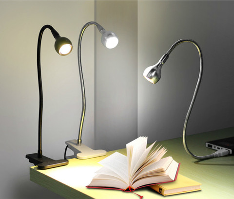 Lampe de lecture LED Flexible à Clip, alimentée par USB, idéal pour un bureau, une chambre à coucher, un bureau, un bureau ou un voyage ► Photo 1/6