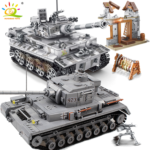 HUIQIBAO – blocs de construction pour enfant, série militaire, grand Panzer, réservoir d'arme WW2, figurine de l'armée, ville, jouets éducatifs ► Photo 1/6