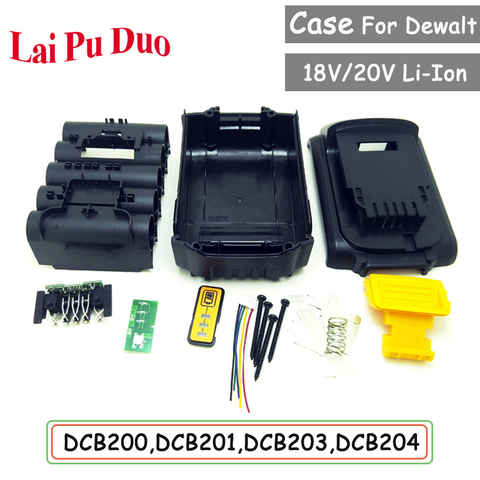 Ensemble d'outils pour Dewalt 18V 20V batterie remplacement boîtier en plastique 3.0Ah 4.0Ah DCB201,DCB203,DCB204,DCB200 Li-ion pièces de couverture de batterie ► Photo 1/6