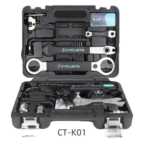 Pro 18 en 1 Kit d'outils de réparation de vélo pour pédalier manivelle roue libre moyeu pédale rayons chaîne révision Service cyclistes CT-K01 ► Photo 1/6