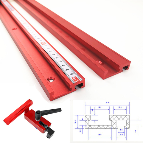 Travail du bois 45 Type t-track slot onglet piste gabarit Stop coulissant t-slot pour routeur table scies à ruban travail du bois bricolage outil 600/800/1000 ► Photo 1/6