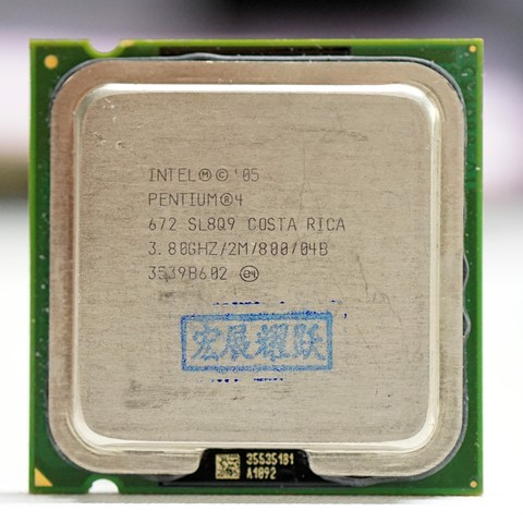 Processeur Intel Pentium 4 672 P4 672 3.8 3.8GHZ 2M 800 Dual Core, LGA 775 100%, fonctionne correctement, pour ordinateur de bureau ► Photo 1/1