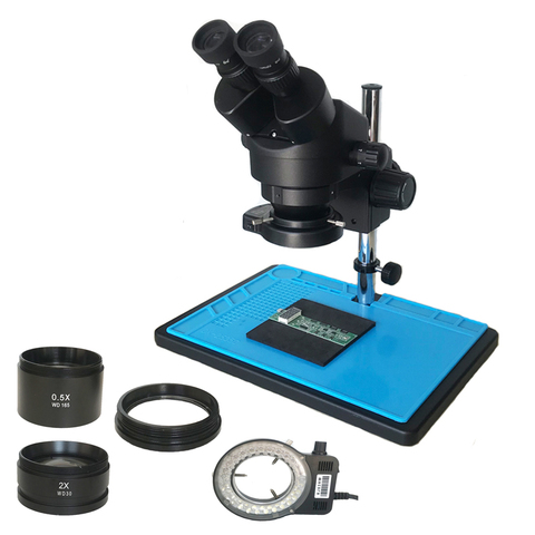 Grand support de table, microscope binoculaire stéréo 3,5 x-90x, 56 lumières lampe à led réglables avec objectif 0, 5x2 x pour réparation de téléphone ► Photo 1/5