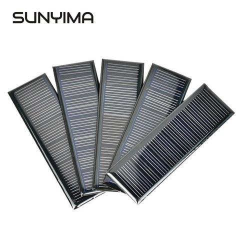 SUNYIMA 5 pièces 6V 0.6W 0.1A silicium polycristallin époxy panneaux solaires 120*38mm Mini cellules solaires Module chargeur pour bricolage lampe lumière ► Photo 1/6