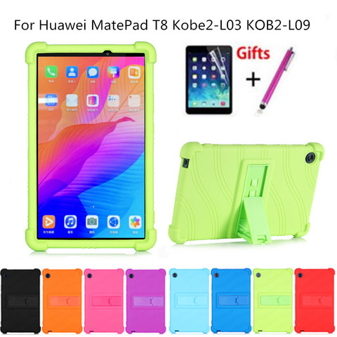 Pour Huawei MatePad T8 Tablette Funda Kobe2-L03 KOBE2-L09 kob2-w09 Souple En Silicone Complet Du Corps Protecteur Support Coque + Film + Stylet ► Photo 1/6