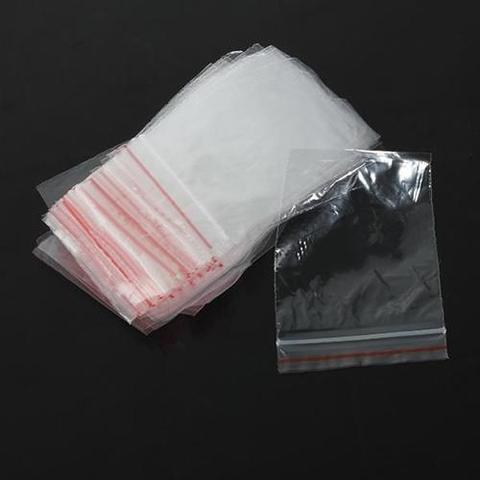 Sachets en plastique à fermeture éclair pour bijoux, emballage alimentaire, petits sacs à fermeture éclair transparents pour la conservation des bonbons, sachet refermable anti-poussière, 100 unités ► Photo 1/6