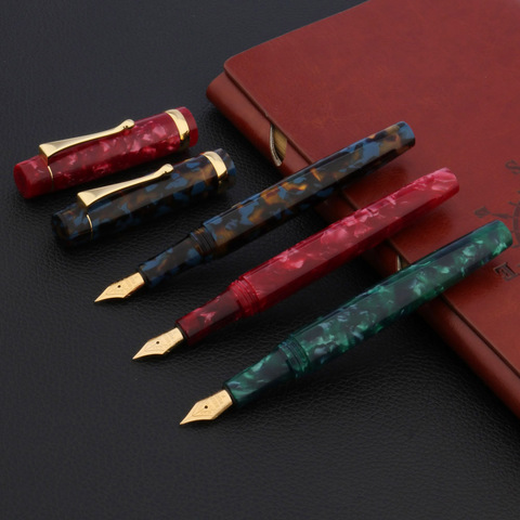 Stylo-plume de luxe en acrylique, avec calligraphie vert doré, plume de 0.7mm, pour l'école, couleur d'encre, fournitures d'écriture de bureau ► Photo 1/6