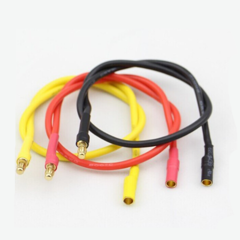 Câble d'extension ESC, balle dorée, banane, connecteurs RC pour moteur sans balais, 300mm 30cm 3.5mm, 3 pièces/lot, 16 awg ► Photo 1/3