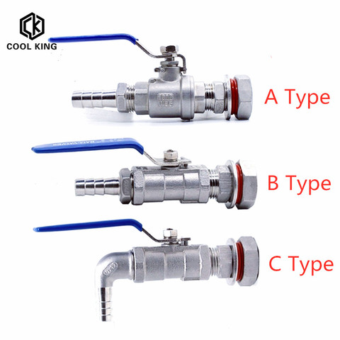 CK robinet à bille Compact en acier inoxydable, sans soudure, pour bouilloire de bière, brassage à la maison, 6-25mm, CK 1/4 