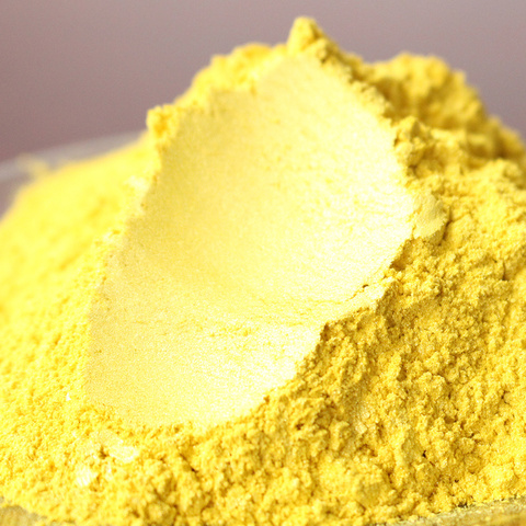 Poudre minérale de Mica de Pigments de poudre de perle jaune lumineux de 421 pour le savon de vernis à ongles faisant l'artisanat d'art de voiture ► Photo 1/1