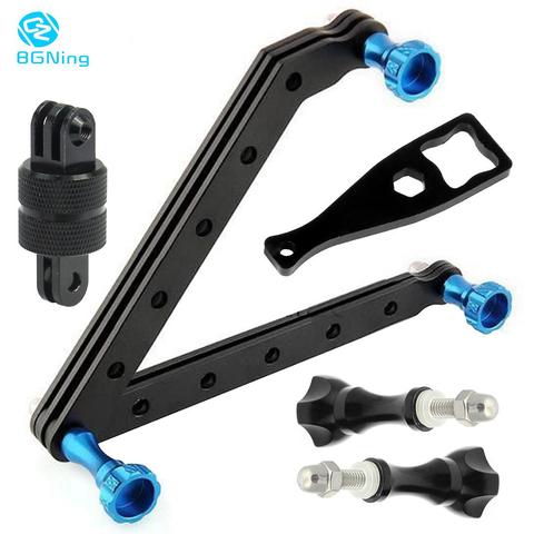 BGNing 360 degrés pivotant adaptateur rotatif 3 voies Selfie bâton Extension bras avec Srew pour GOPRO Hero 5 4 3 Sport caméra accessoire ► Photo 1/6