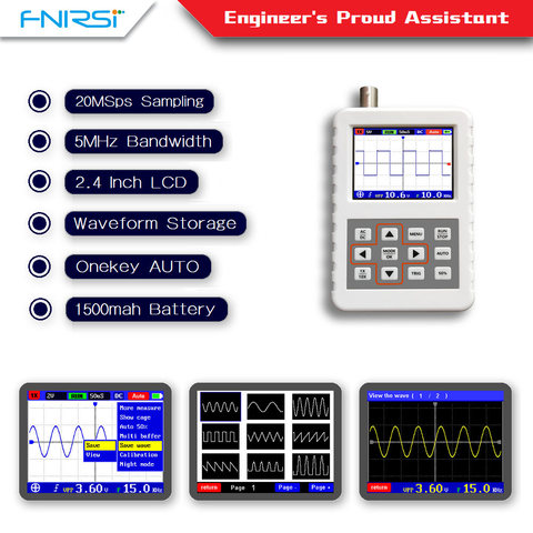 L'ASM FNIRSI PRO mini portable oscilloscope numérique 5M bande passante 20MSps taux d'échantillonnage ► Photo 1/6