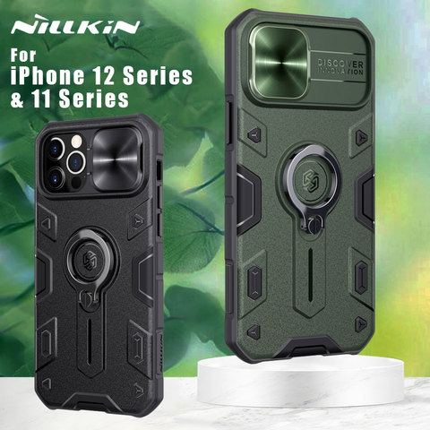 NILLKIN pour iPhone 12 11 Pro Max étui porte-bague antichoc armure caméra étui de protection pour iPhone 11 12 Mini Pro Max ► Photo 1/6