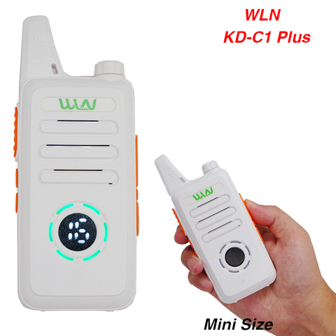 2 pièces WLN KD-C1 Plus Mini talkie-walkie 400-520MHz bande UHF Radio bidirectionnelle 16 canaux Mini émetteur-récepteur FM mince mise à niveau KD C1 ► Photo 1/6