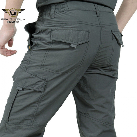 Pantalon Cargo tactique pour homme, respirant, léger et étanche, séchage rapide, pantalon de Style militaire d'été pantalons décontractés ► Photo 1/6