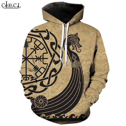 CLOOCL – sweat à capuche à manches longues pour homme et femme, Streetwear Harajuku, tatouage Viking imprimé 3D, automne ► Photo 1/1