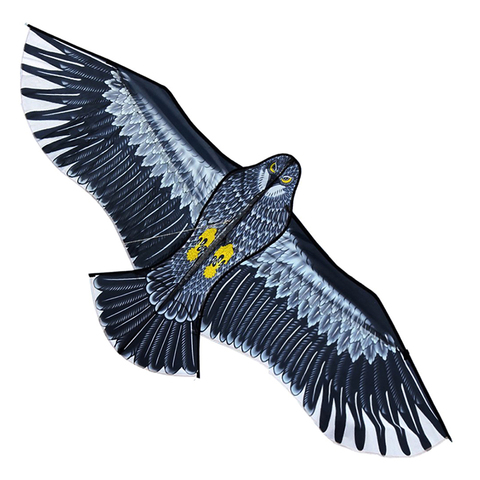 Cerf-volant d'aigle plat 3D de 1.1m, grand oiseau volant pour enfants, chaussettes à vent, jouets d'extérieur, jouets de jardin en tissu ► Photo 1/6