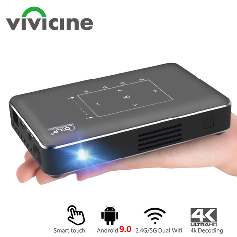 Vivicine nouvelle mise à niveau P10 Android 9.0 Smart 3D 4K Mini projecteur, poche Wifi LED projecteur de jeu vidéo ► Photo 1/6