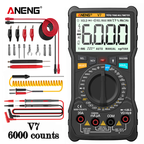 Multimètre numérique ANENG V7 6000 comptes avomètre Transistor condensateur testeur multimétro numérique professionnel lcr mètre Multimetr ► Photo 1/6