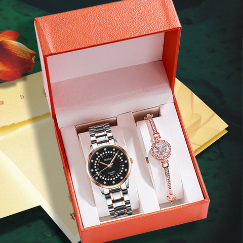 Montre à Quartz de luxe femmes montres Bracelet coffret dames étanche en acier calendrier femmes montres horloge cadeau Relogio Feminino ► Photo 1/6