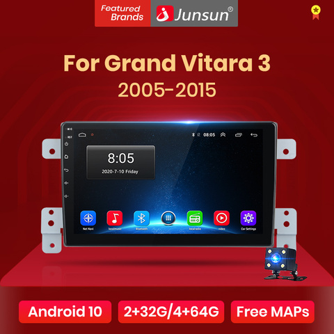 Junsun V1 2G + 32G Android 10.0 pour Suzuki Grand Vitara 3 2005 -2015 autoradio multimédia lecteur vidéo Navigation GPS 2 din dvd ► Photo 1/6