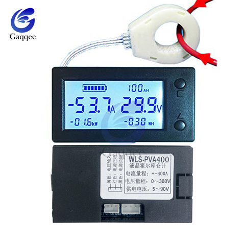 Compteur de Coulomb à Hall LCD, 100A 200A 400A STN, voltmètre, ampèremètre, moniteur de batterie automatique, indicateur de capacité d'énergie ► Photo 1/5