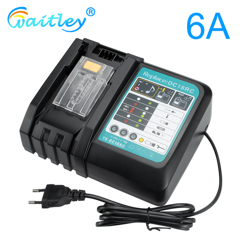 Chargeur de batterie 6a, courant de charge rapide pour Makita 14.4V 18V 7.2V, batteries d'outils, prise ue 180W DC18RCT DC18RA 1290 BL1850 BL1860 ► Photo 1/6