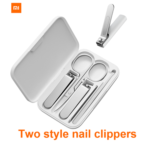 Xiaomi Mijia résistant aux éclaboussures/cinq pièces ensemble de coupe-ongles en acier inoxydable tondeuse pédicure soins tondeuses Earpick lime à ongles ► Photo 1/6