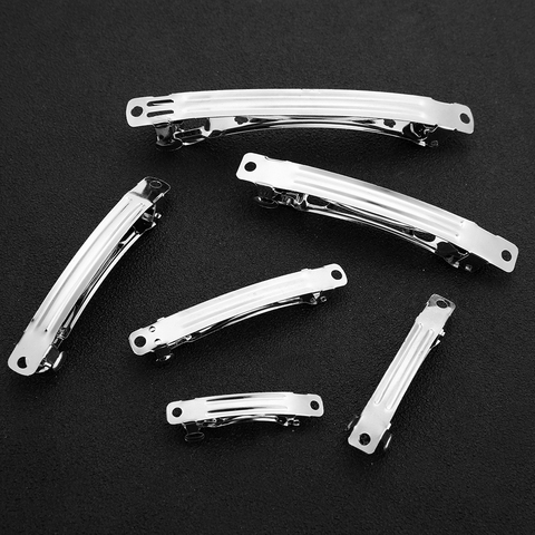 20 pièces/lot Rhodium couleur métal français Barrettes pince à cheveux 4cm 5cm 6cm 8cm 10cm bricolage cheveux nœud Clips pour bricolage cheveux bijoux résultats ► Photo 1/3