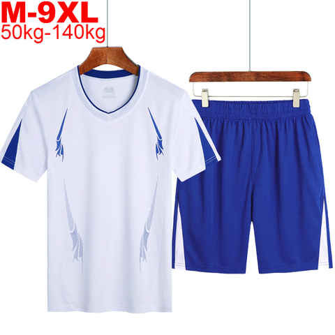 T-shirt grande taille pour hommes, short de sport à séchage rapide, blanc, été, 9xl, 8xl, 7xl, 6xl et 5xl ► Photo 1/6