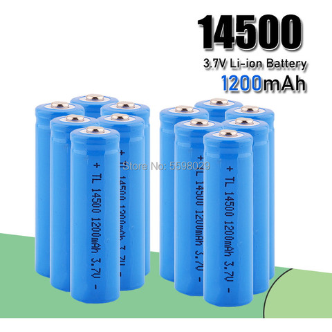 Piles et lampe de poche LED rechargeables au lithium-ion AA 14500 1200mah 3.7 V, livraison gratuite ► Photo 1/5